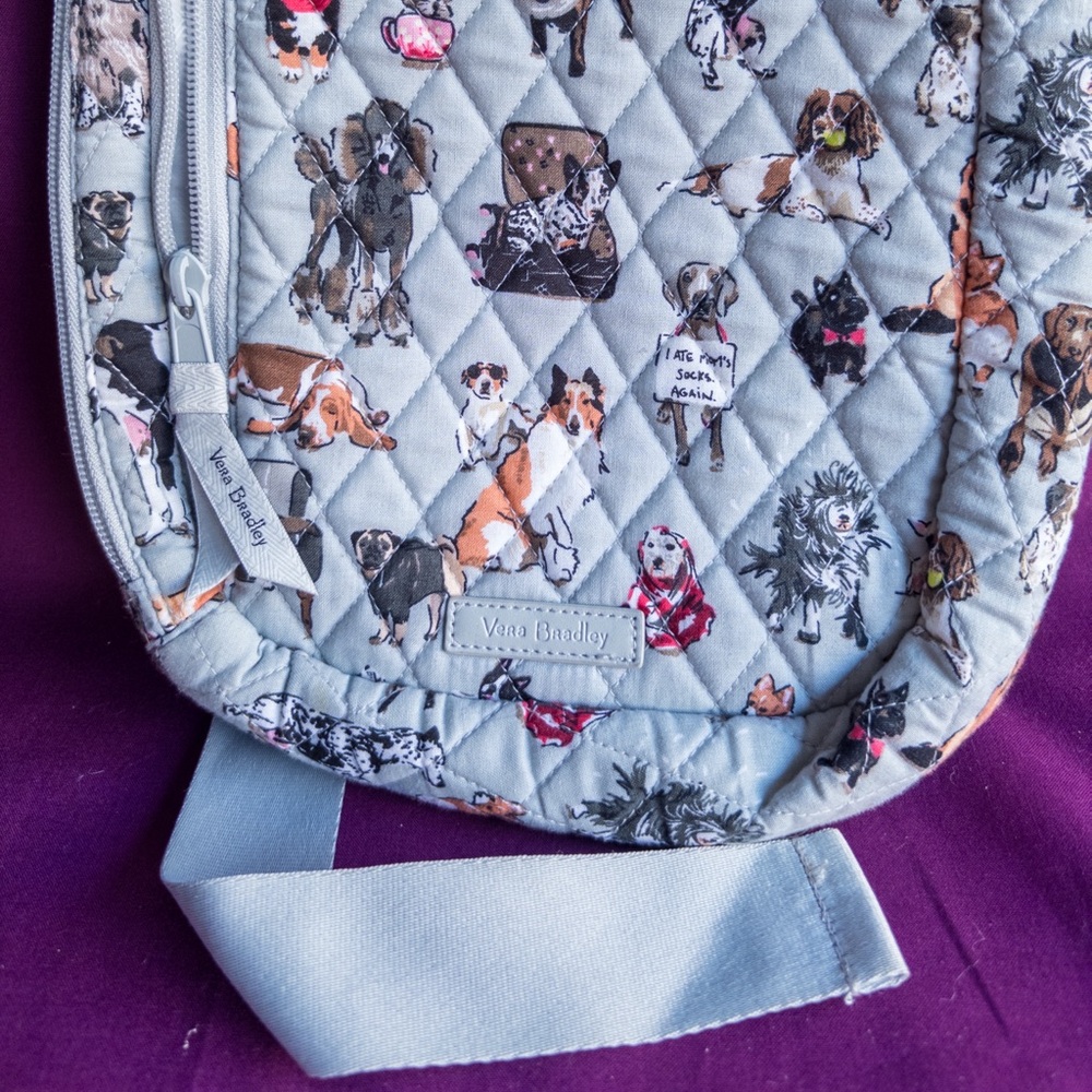 Vera Bradley Dog Print Sling Backpack Crossbody Quilted Bag - Picture 3 of 10